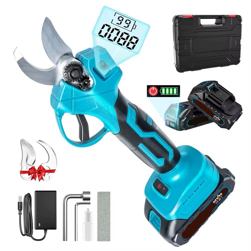 Безчеткова Акумулаторна Лозарска Ножица с 2 батерии и резервен Нож ChromeStar