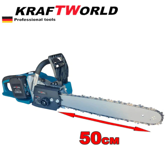 Акумулаторна Резачка 50см. за Дърва 36V 8Ah+ 2 Батерии и зарядно